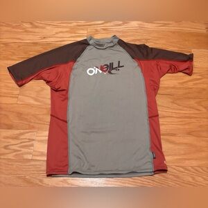 O'Neill Boys Sz XXXL Short Sleeve Multi Color Skins 50+ UV Protection Swim Shirt